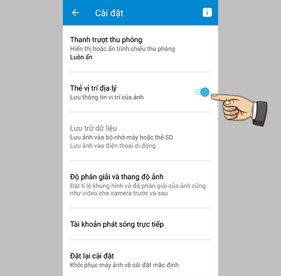 Kích hoạt thẻ địa lý